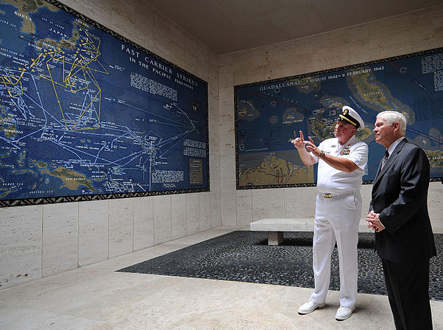 Maps of Fast Carrier Strikes and Guadacanal in the Memorial, American Military Cemetery, Manila (image)