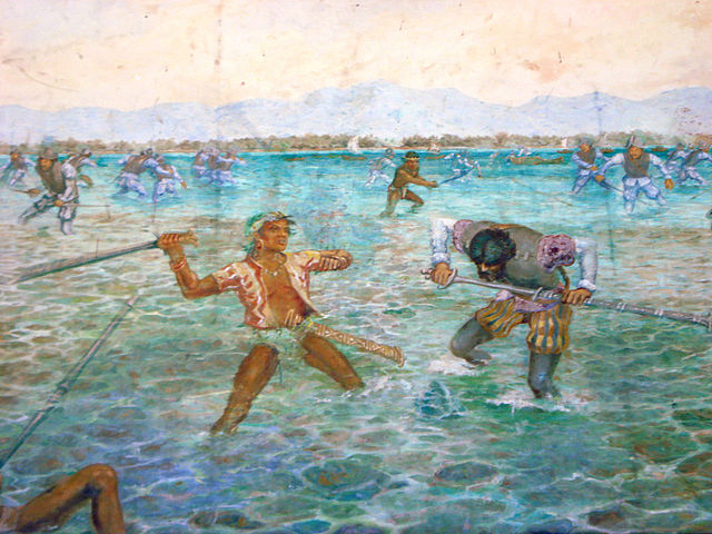 Painting of the Battle of Mactan in the Mactan Shrine (image)